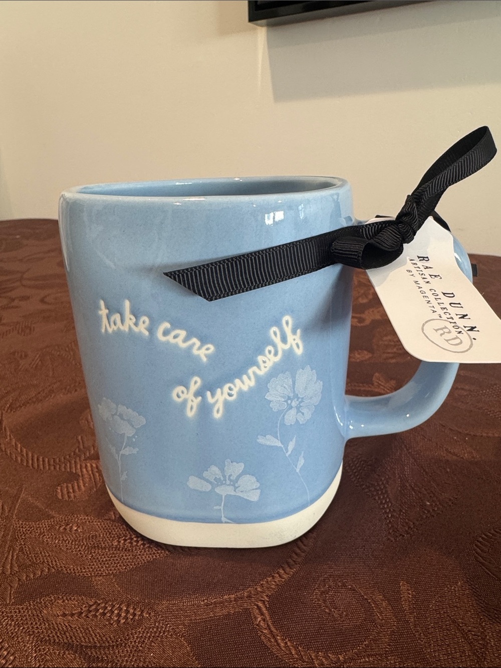 🌟3/$15🌟Rae Dunn Light Blue 'take care of yourself' Ceramic Mug